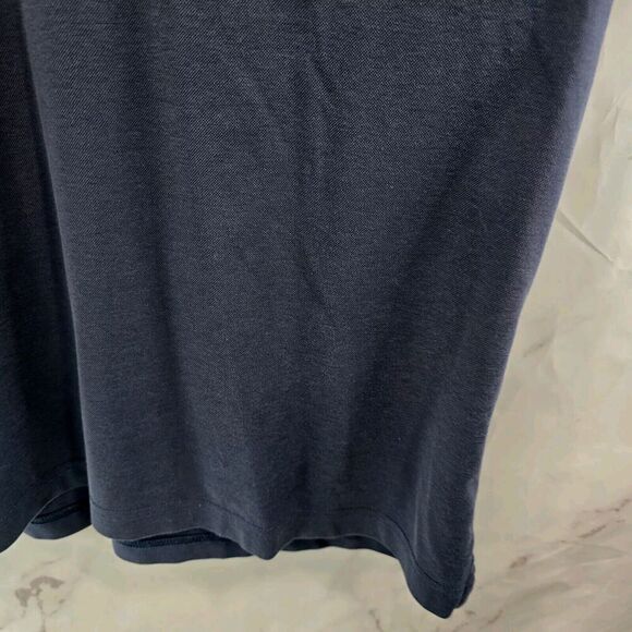 Travis Mathew Shirt Mens Large Navy Blue Pink Golf Polo Pima Stripe Two Tone - Picture 4 of 12